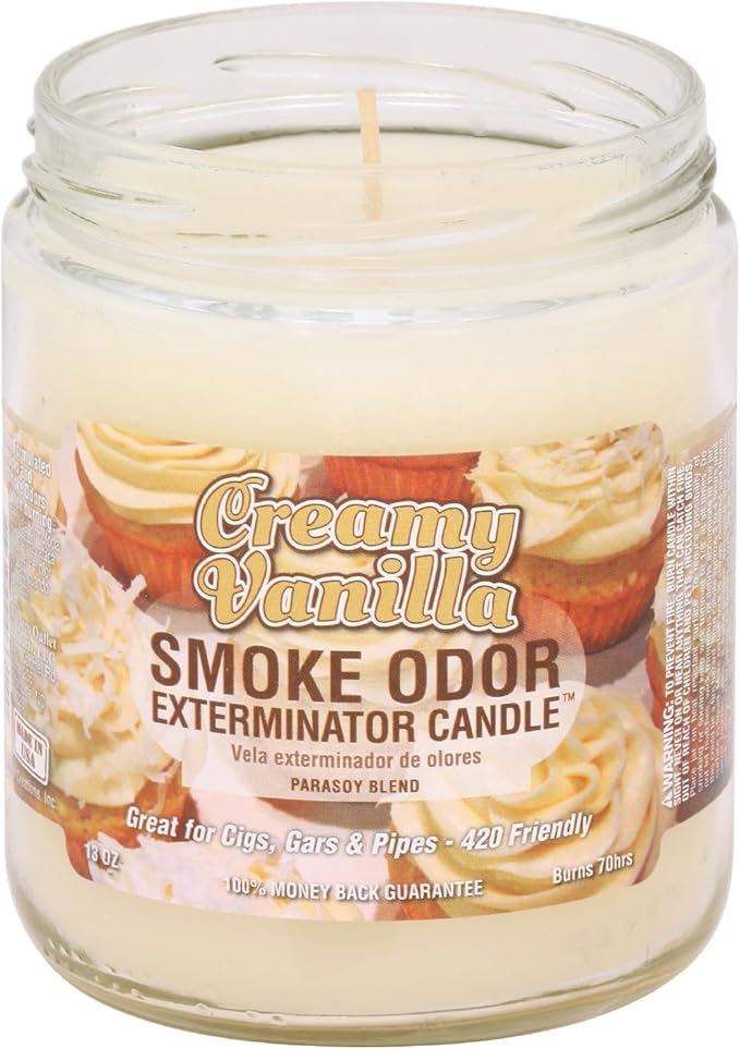 Odor Exterminator Candle Creamy Vanilla 13once by Smokers Candle