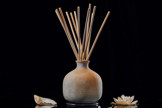 Blueme Balance Wellness Diffuser Oil Refill | White Lotus & Tea | 5.92 Fl Oz - Refillable Diffuser, Essential Oils, Ceramic, Rattan Reeds | Small