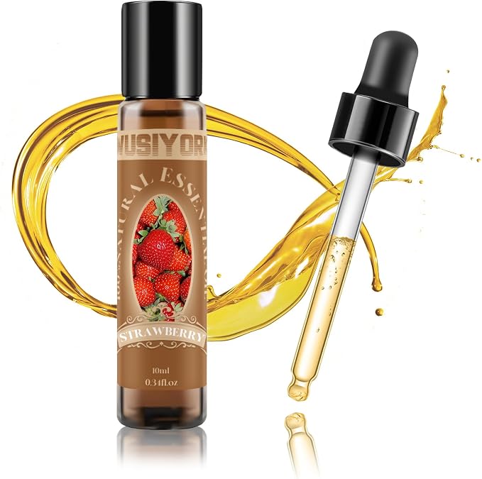 Strawberry Essential Oil 10ML - 100% Pure and Natural Therapeutic Grade Oils for Aromatherapy Diffuser - 0.34 Fl Oz/Strawberry