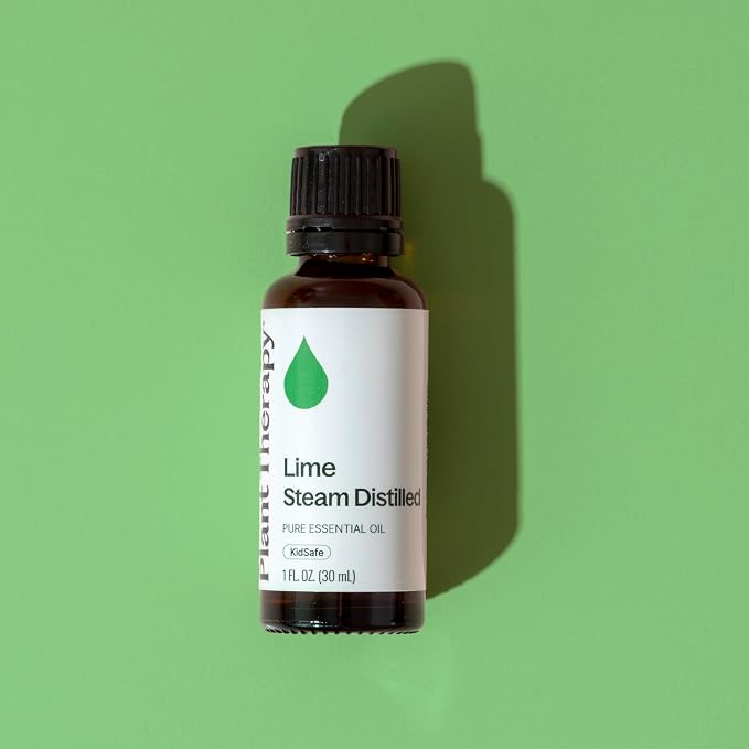 Plant Therapy Lime Steam Distilled Essential Oil 30 mL (1 oz) 100% Pure, Undiluted, Fresh Scent, Mood Boosting, Immune Support