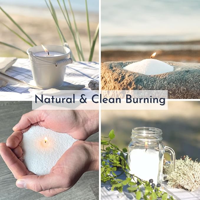 Foton Pearled Candle 18 Oz - Sassy Citrus Scented Non Toxic Luxury Long Lasting Powder Candles up to 120 Hours - Refillable Candle Sand with 30 Wicks for Candle Making