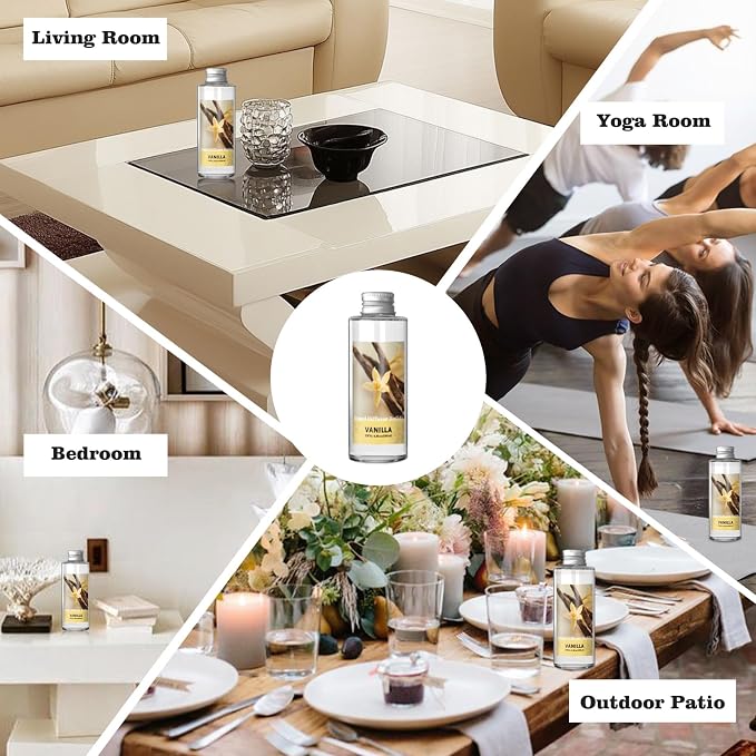 SCENTORINI Reed Diffuser Oil Refill, Vanilla Diffuser Oil 6.76 Fl Oz, Natural Scented Essential Oil Refill Long Lasting Summer Home Fragrance for Room Spa Aromatherapy Bathroom Home Hotel Decor