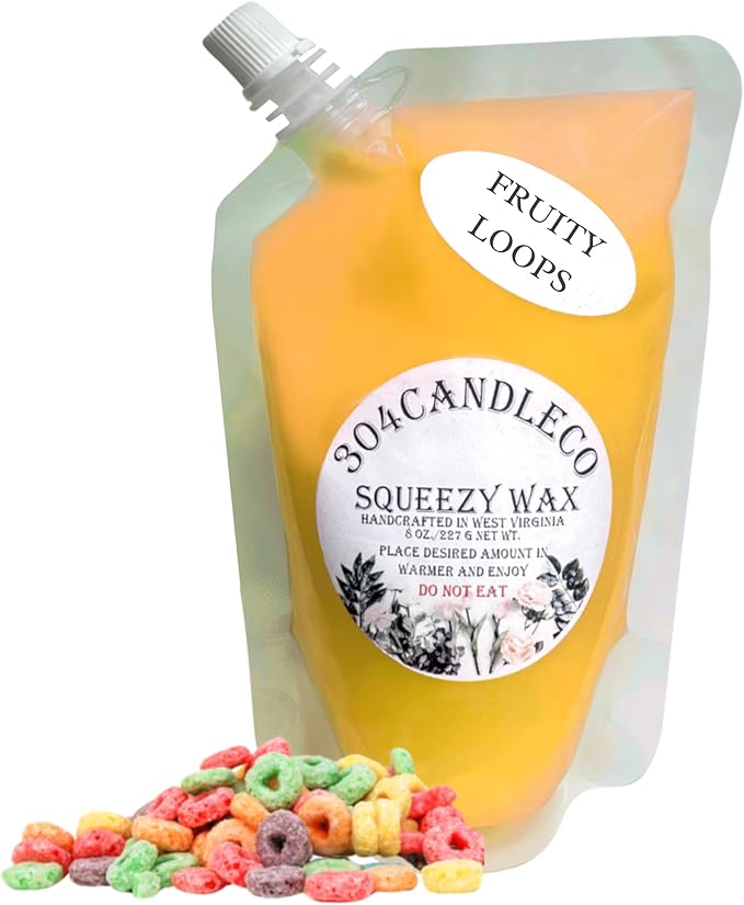 304CandleCo Large Squeeze Soy Wax Melt - 50 SCENTS! - Highly Fragrant & Hand-Crafted - Easy Mix & Match - American Made - Perfect for Wax Warmers (8oz, Fruity Loops)