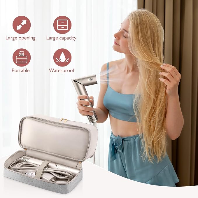 Travel Carrying Case for Shark Hair Dryer Flexstyle FlexFusion Airwrap Brush Double-Layer Hair Accessories Tools Storage Bag for Revlon Hairdryer Styler Organizer