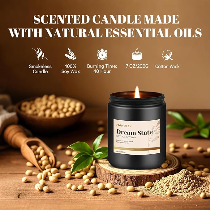 Hotel Scented Candles Set, 6 Pack Candles for Home Scented, Luxury Aromatherapy Jar Candle Gifts for Men & Women, Natural Soy Wax Long Lasting Candle Kit for Fathers Day, Birthday, Anniversary