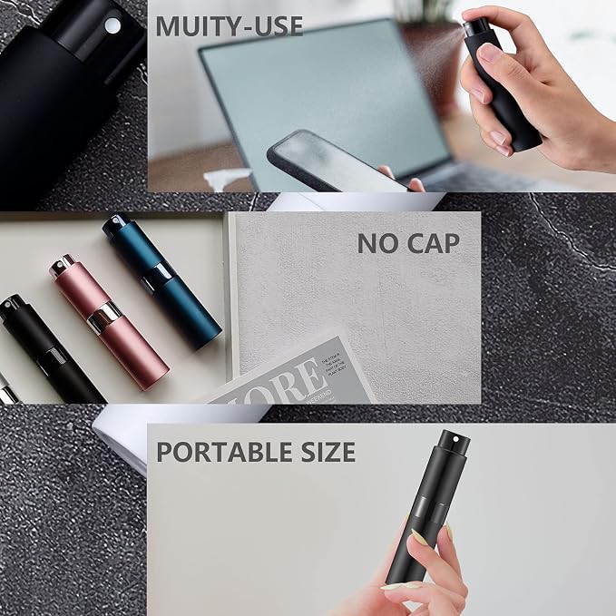 Lil Ray 8ml/14pcs Portable Mini Perfume Atomizer, Refillable Empty Small Spray Bottle for Travel, Twist Type Pocket Cologne Sprayer
