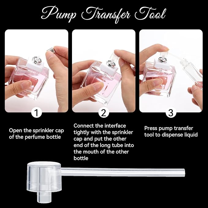 50pcs Perfume Refill Tool Kit,Plastic Perfume Dispenser Transfer Tools,Travel Refill Tool Set for Liquid Cologne Fragrance Sample Essential Oils (Clear, 10ml/50pcs)