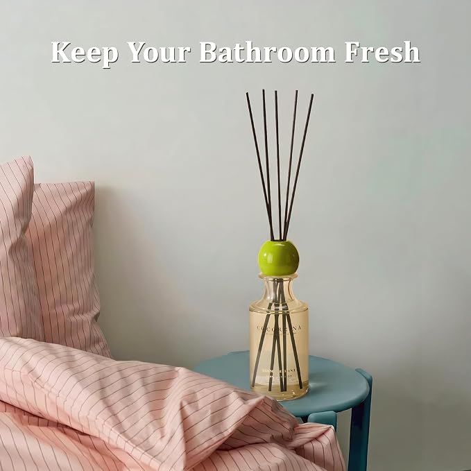 COCORRÍNA Jasmine Mint Reed Diffuser 8.5 oz, Home Fragrance Oil Diffuser with 6 Reed Sticks, Long-Lasting Scent for Bathroom, Bedroom & Home Décor