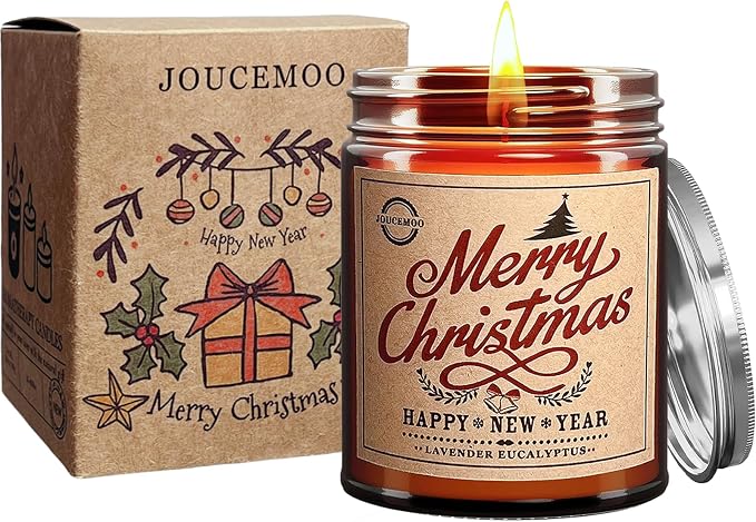 Christmas Candles Gifts, Scented Candles, Lavender Eucalyptus Candles for Home Scented, 7oz Soy Wax Aromatherapy Candle, Calming Candle, Gifts for Women