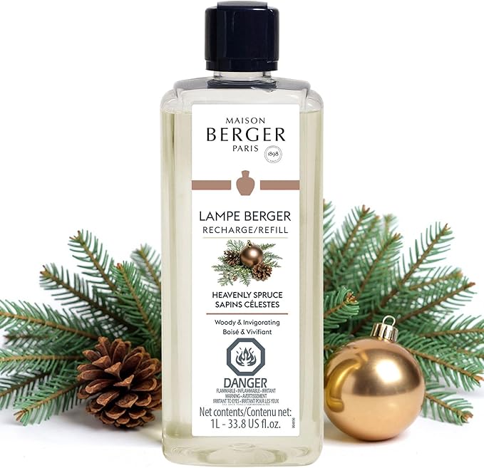 MAISON BERGER Lampe Berger Refill, 1 L, Heavenly Spruce | Catalytic Lamp Fragrance Refill, Helps Neutralize Odors, ~160 h Fragrance Diffusion, Made in France