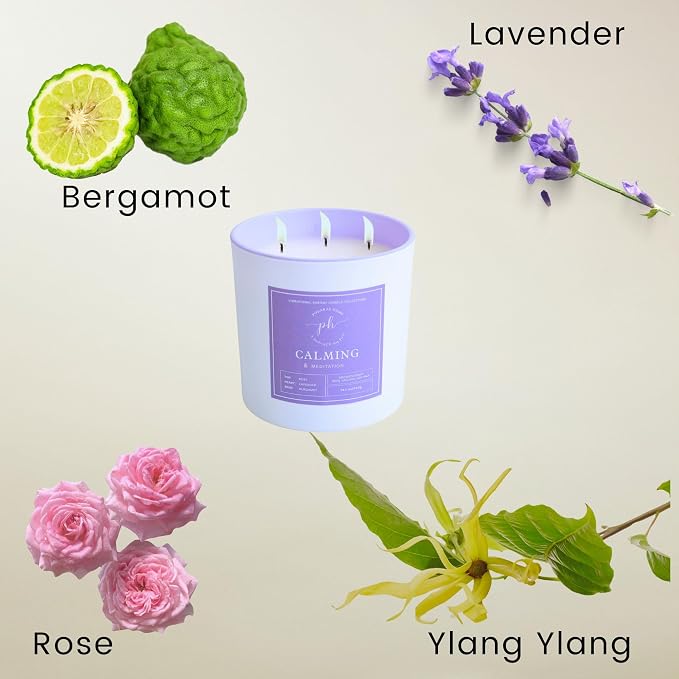 12% Essensential Oil Natural Soy Wax Samplers, A Gift Set of 5 Candles for Vibrational Enery and Positive Mindset, 1 Wick, 5 of 45 g/ 1.59 oz Candle, 13 Hours of Burning time x 5