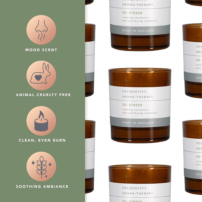 Pecksniff's Amber De-Stress Aroma Therapy Candle | 1 Wick, 184g/6.49oz