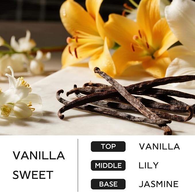 CHILLFLAME Vanilla Candle, 14.1 oz Scented Candles for Home, 2 Wicks Blended Scents Candles for Women and Men, Birthday Gifts for Women (Vanilla+Lily+Jasmine)