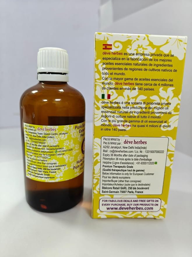 Deve Herbes Pure Scotch Pine Essential Oil (Pinus sylvestris) Steam Distilled with Glass Dropper (Pack of Three) 100ml X 3 (10 oz)