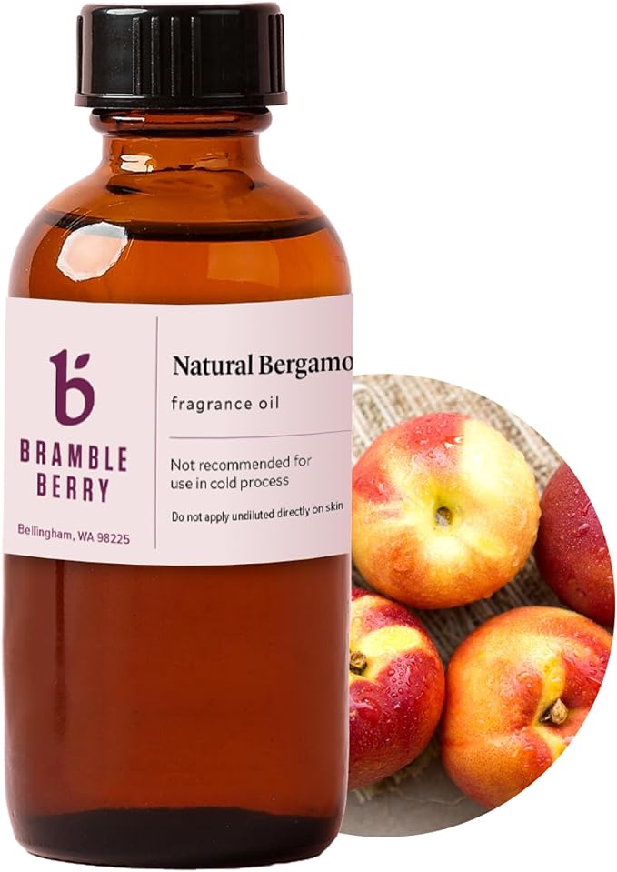 Bramble Berry Bergamot & Nectarine Bright & Sweet Scent for Soap Making, Candles, Lotion, Bath Bombs & Perfume | Skin Safe, Vegan, Paraben & Phthalate Free, DIY Craft Essential