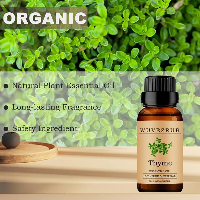 Thyme Essential Oil 10ML, 100% Pure and Natural for Aromatherapy Diffuser - 0.33 Fl Oz