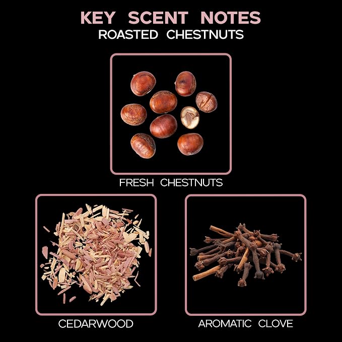 Roasted Chestnuts Reed Diffuser Set, Entryway Decor, Home Fragrance | Chestnuts, cedarwood, and aromatic clove profile, powder room, office shelf, guest bathroom, living room, entryway