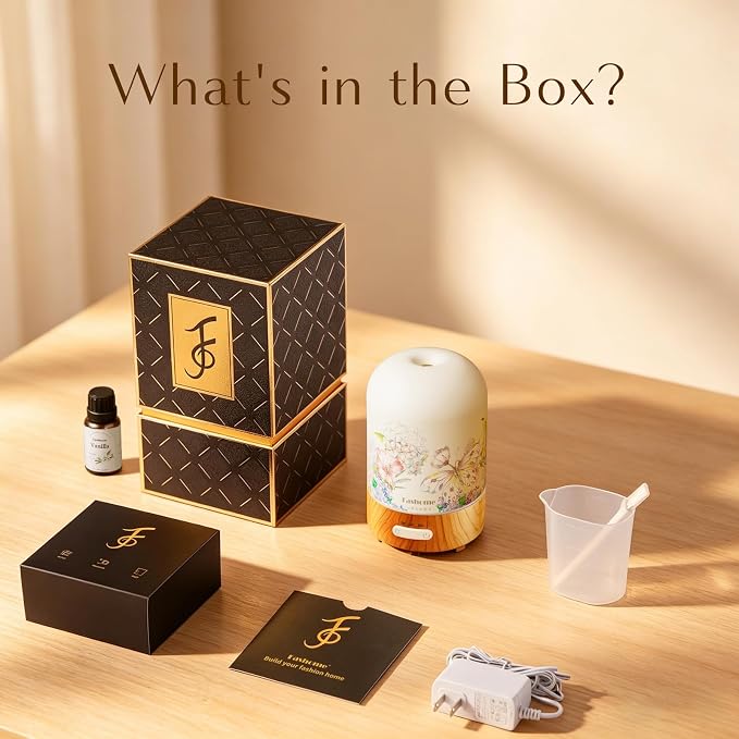 Essential Oil Diffuser for Home, Ultrasonic Cool Mist Air Aromatherapy Humidifier, Mini Scent Air Machine Portable Aroma Diffuser with Changing Lights & Auto Shut-Off for Home Bedroom Office Yoga