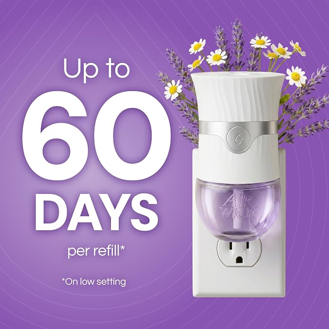 Air Wick Plug-In Scented Oil Refills, 10 Count, Lavender & Chamomile, Air Freshener, Essential Oils, Eco Friendly
