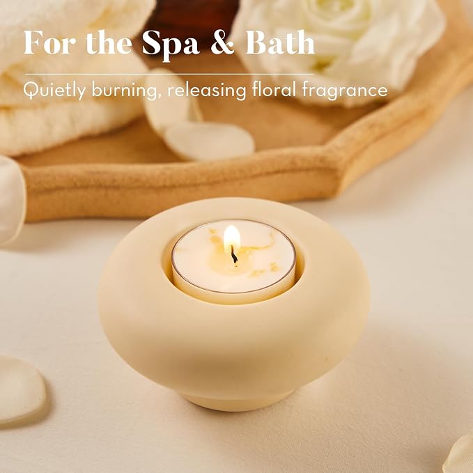 Ashlux Acrylic Jasmine Soy Wax Scented Tea Lights, 8 Pack Bulk – 4 Hour Long Burning, Non-Paraffin, Smokeless,Tealight Candles for Weddings, Table Centerpieces, Home Decor & Christmas