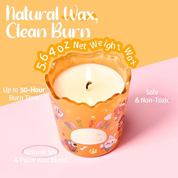 M&SENSE Lemon Grapefruit Scented Candles, 5.64 oz, Up to 30-Hour Burn, Aromatherapy Candle Gifts for Women for Bathroom Kitchen Office