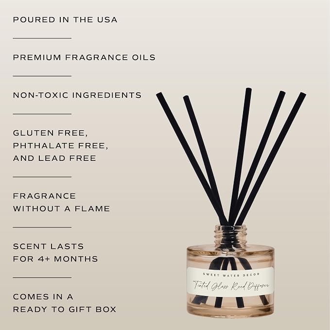 Sweet Water Decor Wildflowers and Salt Reed Diffuser – Room Decor Aesthetic with Long-Lasting Premium Fragrance of French Lavender, Lime, Sage, Dill, Patchouli for 4 Months – Ideal for Home Decor