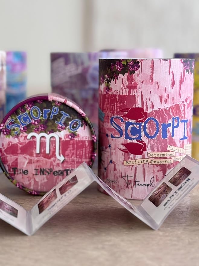 Scorpio Soy Candle (Scented Soy Candle in Ceramic Jar 12.3 oz, Zodiac Themed, Clean Burning and Soothing Jasmine Scent to Promote Relaxation and Positivity, 80 Hour Burn time, Reusable jar)