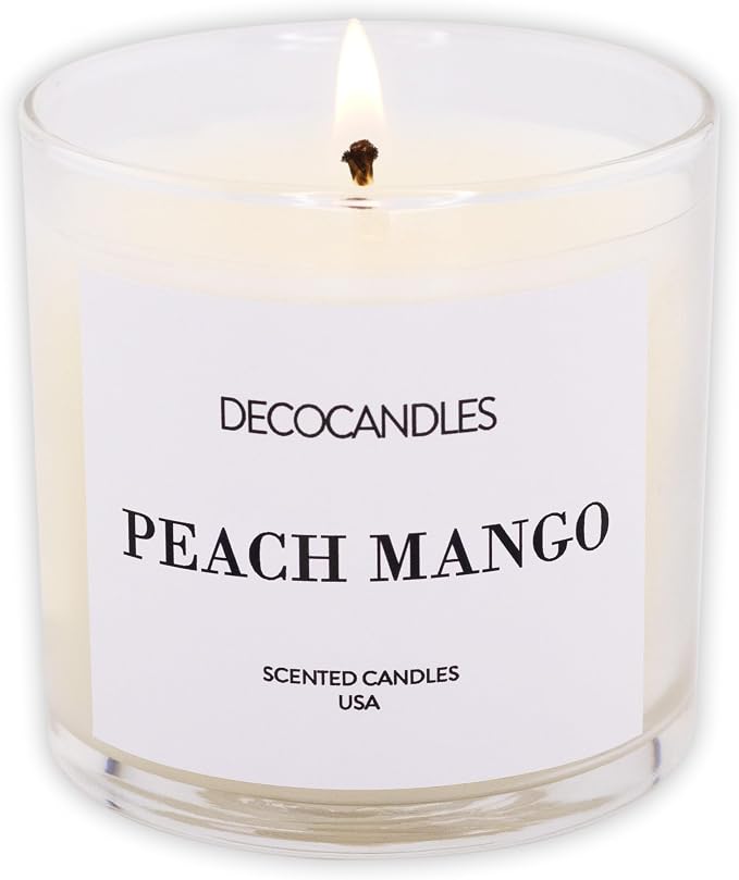 Urban Concepts by DECOCANDLES - Peach Mango - Highly Scented Soy Candle - Long Lasting - Hand Poured in USA (6 Oz.)