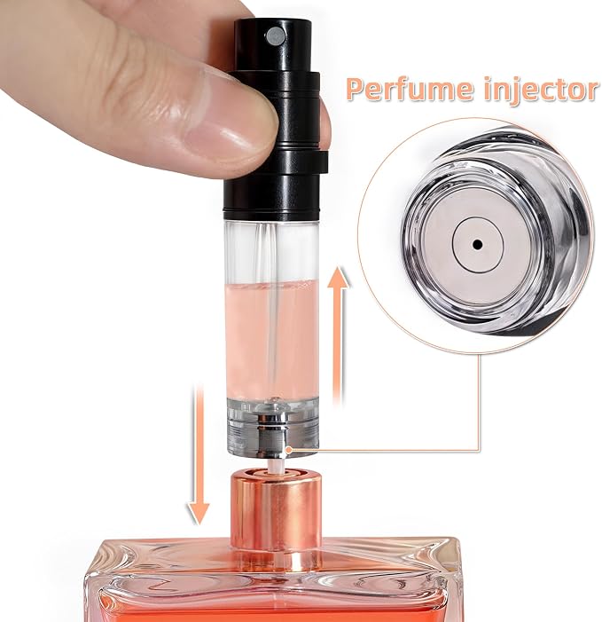AA01BK Perfume Refillable Bottle 10ml Bottom Refill Portable Purse Atomizer, Cologne Travel Perfume Spray Bottle for Outgoing and Traveling(black)