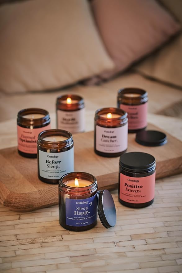 Positive Energy Aromatherapy Candle – Grapefruit, Peppermint & Lemon Scented Candle, Plant-Based Wax in Amber Apothecary Jar, 7 oz, 45 Hour Burn Time, Uplifting & Refreshing Candle