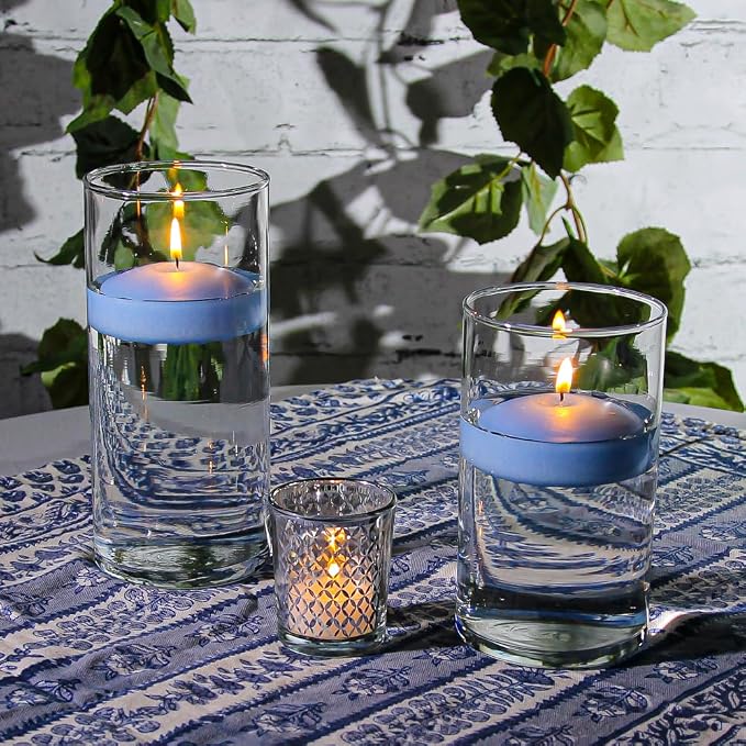 96 Light Blue Richland Floating Candles 3"