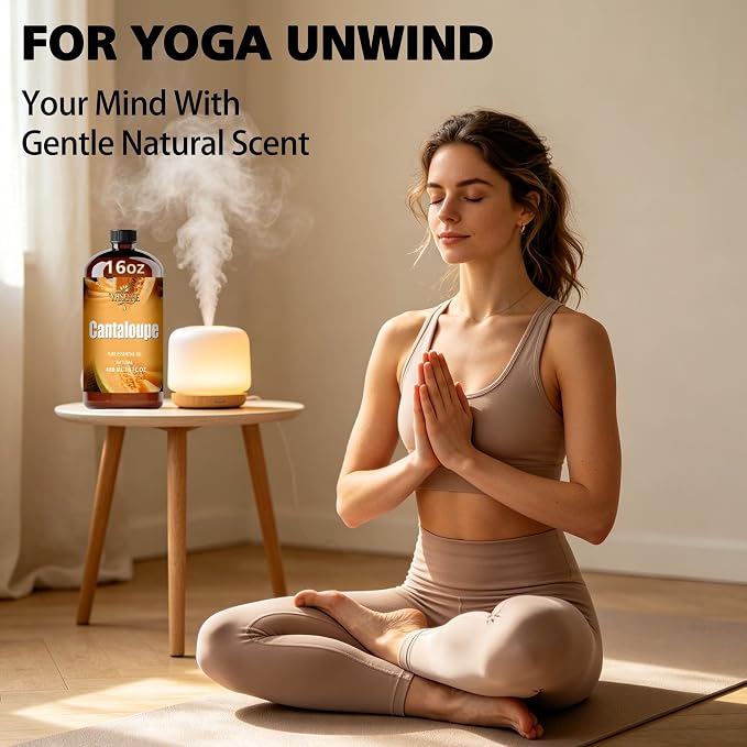 Cantaloupe Essential Oil, Cantaloupe Oil 16 Fl Oz 480ml for Diffuser Yoga Soap & Candle Making – with 0.33 Oz Roller Ball & Funnel YHSESSE Essential Oils