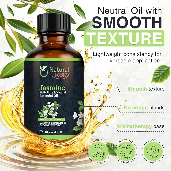 Essential Oil | Pure Aromatherapy Oil for Diffusers, Hair Growth, Skin, Scalp Care, Massage | Refreshing Hair Oil for Women & Men | Essential Oil for Diffuser (Jasmin)