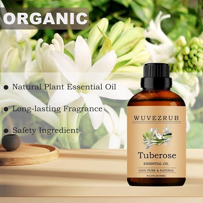 Tuberose Essential Oils, 60ML Pure and Natural Essential Oil for Aromatherapy Diffuser - Tuberose /2 Fl Oz