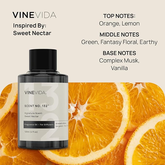 VINEVIDA [4 Oz] Inspired by: Sweet Nectar; Diffuser Oil Refill | Premium Scent Diffuser Oil for Home | Non-Toxic Fragrance