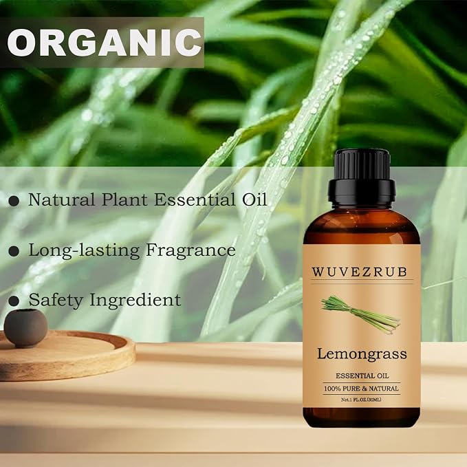 Lemongrass Essential Oils, 30ML Pure and Natural Essential Oil for Aromatherapy Diffuser - Lemongrass / 1 Fl Oz