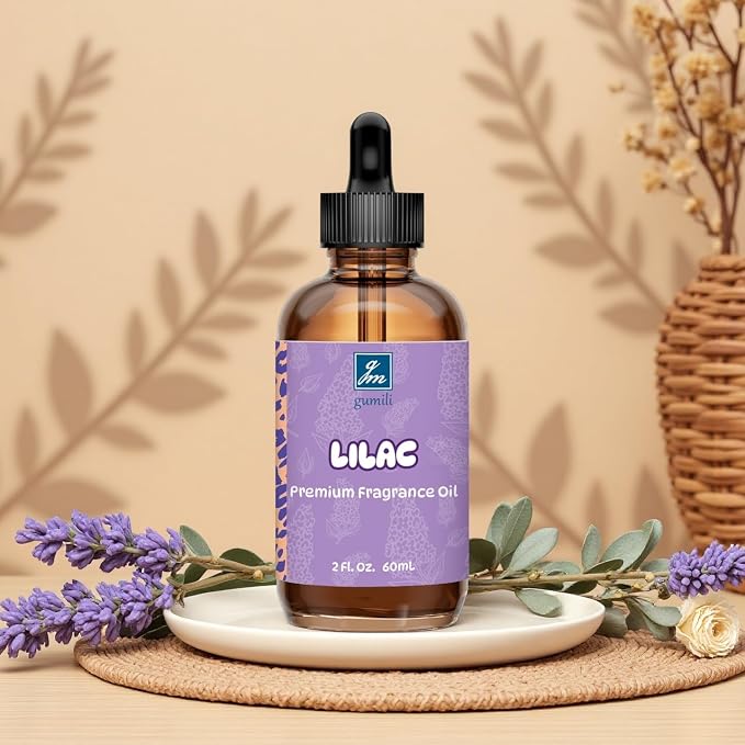 GM Gumili Lilac Fragrance Oil 2 Oz, Natural Scent Oil for Home Essential Oils Diffuser, Candle Making, Soap Making, DIY Body Oils, Perfume, Body Mist, Spray - Floral Scent
