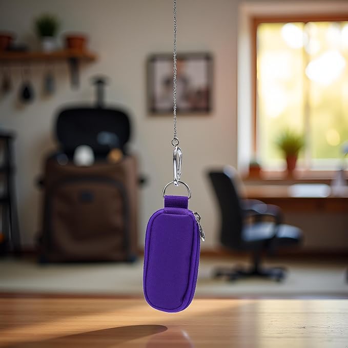 1Pc Purple (Without Bottle) Portable Small Essential Oils Keychain Pouch Kit for 5/10/15ml Carrying Travel Bag for Oil Bottles Travel Cases Tools and Accessories