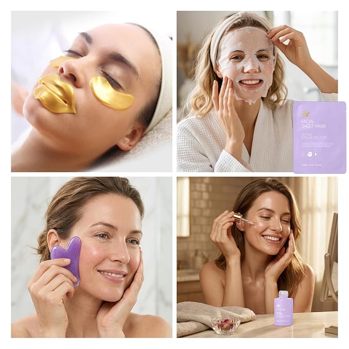 Gifts for Women, Gifts Basket for Women, 32 Pcs Lavender Bath and Body Gift Basket Set, Hydrating Facial Skin Care Gifts Set, Home Spa Self-Care Basket Set, Birthday Gift for Her, Anniversary, Wife