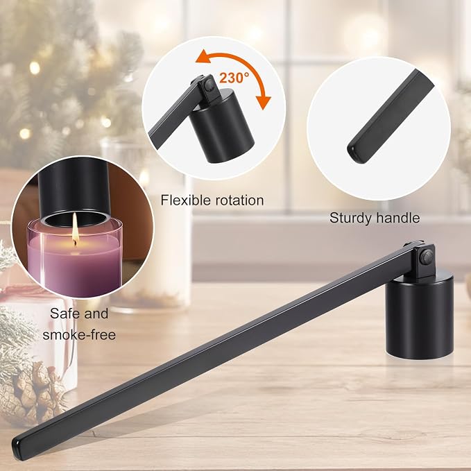 Candle Snuffer, Candle Snuffer with Long Handle, Stainless Steel Flame Snuffers for Putting Out Wick Flame Safely, Candles Extinguisher Tool