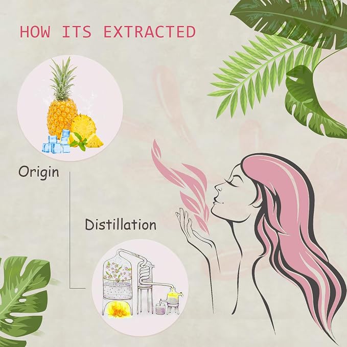 Pineapple Essential Oil - 100% Pure Organic Natural Plant (Ananas comosus) Pineapple Oil for Diffuser, Aroma, Spa, Massage, Yoga, Perfume, 0.33oz