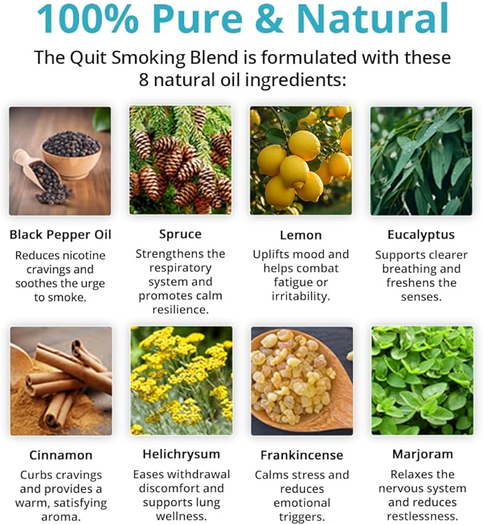 Wild Essentials Quit Smoking 100% Pure Essential Oil Synergy Blend 2 Pack - 10ml, Premium Grade, Use tor Help Quench Cravings the Natural Way! Made and Bottled in the USA