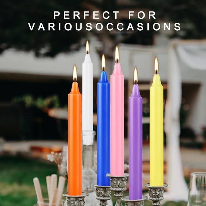 YOROXRG 40 Pack Spell Chime Candles-4 Inch Multi-Colored Taper Candles Sticks-for Home Decor Kitchen Decor Wedding Decoration-10 Colours