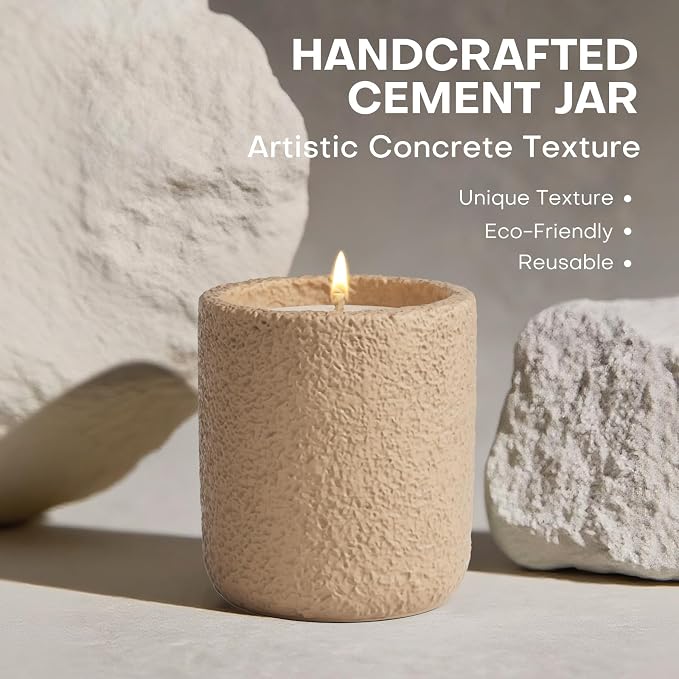 Scented Candles for Home, Natural Soy Wax Candle Gift, Non-Toxic Cement Jar Candles, Luxury Aromatherapy for Stress Relief, Highly Scented, Gifts for Women and Men