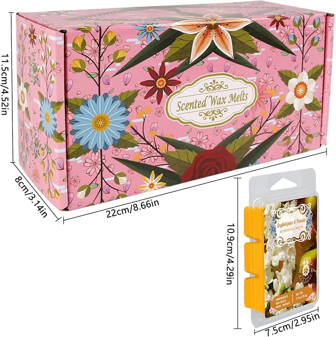 8 Natural Soy Wax fire-Free Aromatherapy Cube Gift Box, containing 8 Kinds of fragrances Such as bluebells, are Safe and Pleasant, Helping You Create Aromatic Space.