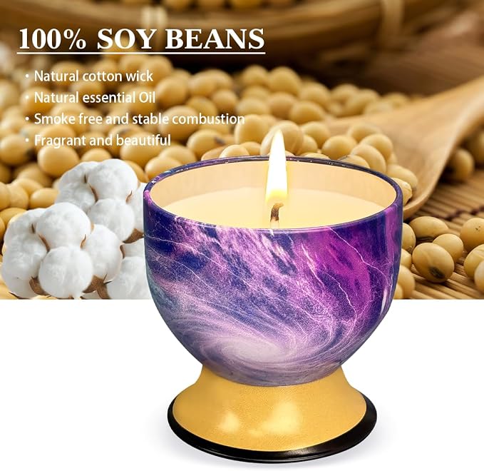 2 Packs -4 Ounces Household Aromatherapy Candles, Lemon, French Vanilla Natural Soy Candles, Portable tin can Candle Set, Suitable for Travel, spa, Bathing, Yoga, Home Decoration