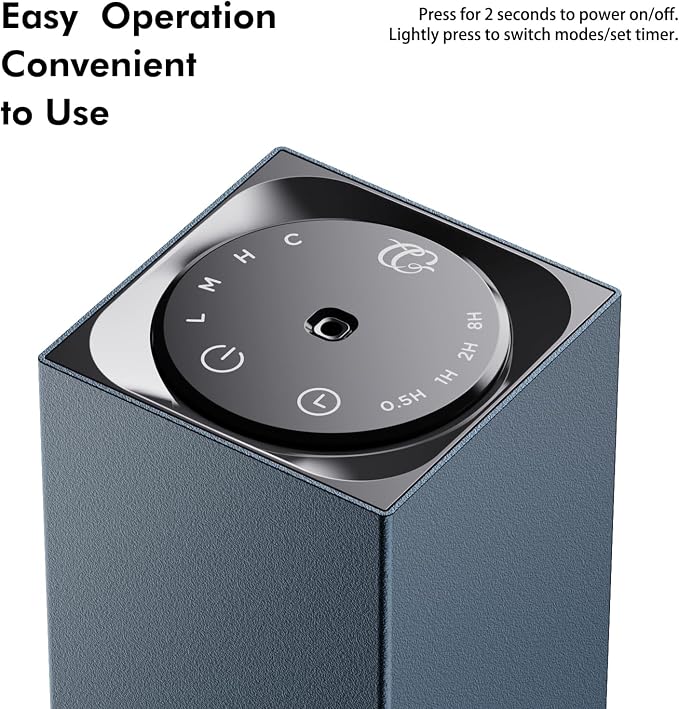 Waterless Diffuser for Essential Oils – 50ml Capacity Nebulizer Aromatherapy Diffuser, Battery Operated Mini Scent Air Machine with 4 Mist Settings Timers for Home,Cars,Office(C01 Blue)
