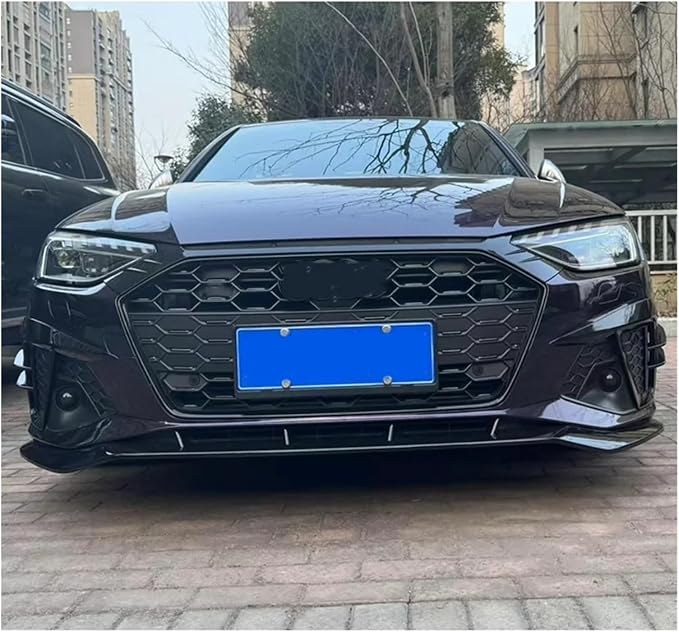 For Audi A4 S4 B9 TDI Sedan/Avant 2020 2021 2022 2023 2024 Front Bumper Lip Splitter Spoiler Diffuser Body Kit Cover(Carbon Fiber Look)