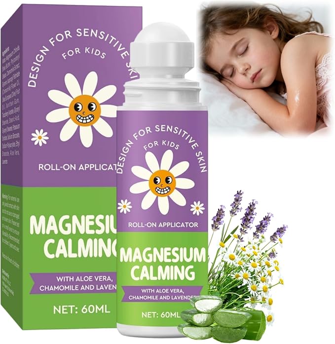 Magnesium Lotion for Kids, Gentle Roll on Magnesium Lotion for Sleep, Moisturizing Skin & Improve Children Bedtime, 60ml