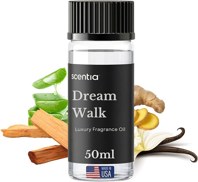 Scentia Dream Walk Hotel Scent Diffuser Oil – Luxury Fragrance Inspired by 5-Star Spa Resort – 50 mL – White Tea, Cedarwood & Amber Essential Oil Blend for Home, Office & Aromatherapy Diffusers